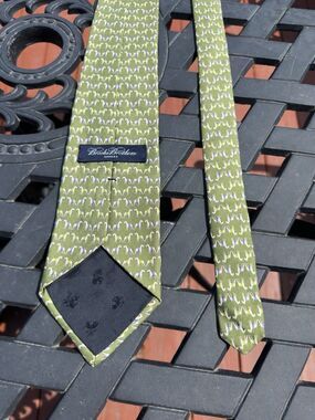 Brooks Brothers Makers Silk Tie Green Purple Show Horse Print 3.5”